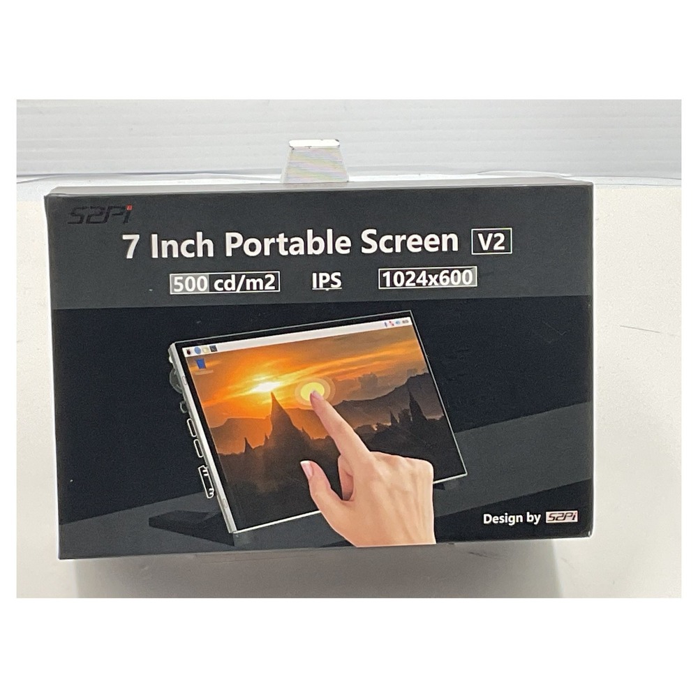 52Pi 7" Portable Touch Screen Monitor V2 1024x600 IPS 500 cd/m2 Display New